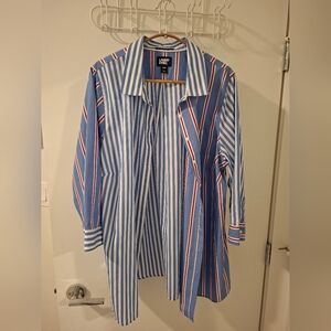 Lands' End Women's Wrinkle Free No Iron 3/4 Sleeve Tunic Top (Size 18W)